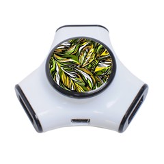 Foliage Pattern Texture Background 3-port Usb Hub by Ravend