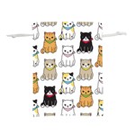 Cat Kitten Seamless Pattern Lightweight Drawstring Pouch (M) Front