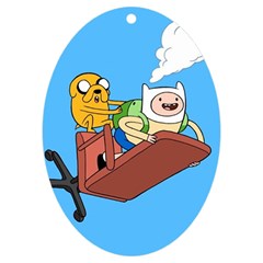 Cartoon Adventure Time Jake And Finn Uv Print Acrylic Ornament Oval by Sarkoni