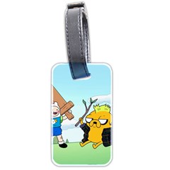 Adventure Time Finn And Jake Cartoon Network Parody Luggage Tag (two Sides) by Sarkoni