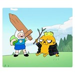 Adventure Time Finn And Jake Cartoon Network Parody Two Sides Premium Plush Fleece Blanket (Small) 50 x40  Blanket Front