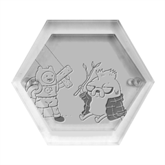 Adventure Time Finn And Jake Cartoon Network Parody Hexagon Wood Jewelry Box by Sarkoni