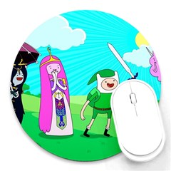 Adventure Time The Legend Of Zelda Parody Round Mousepad by Sarkoni