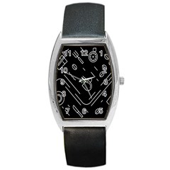 Coffee Background Barrel Style Metal Watch by Bedest