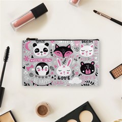 Big Set With Cute Cartoon Animals Bear Panda Bunny Penguin Cat Fox Cosmetic Bag (small) by Bedest