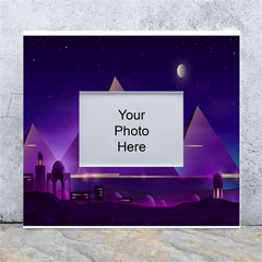 Egyptian Pyramids Night Landscape Cartoon White Wall Photo Frame 5  X 7  by Bedest