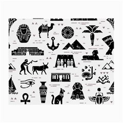 Dark Seamless Pattern Symbols Landmarks Signs Egypt Small Glasses Cloth by Bedest