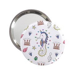 Seamless Pattern Cute Unicorn Cartoon Hand Drawn 2 25  Handbag Mirrors by Bedest