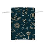 Dark Seamless Pattern Symbols Landmarks Sign Egypt Lightweight Drawstring Pouch (S) Back