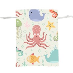 Underwater Seamless Pattern Light Background Funny Lightweight Drawstring Pouch (xl) by Bedest
