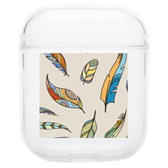 Vector Boho Doodle Feathers Seamless Pattern Illustration Soft Tpu Airpods 1/2 Case by Hannah976