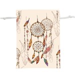 Coloured Dreamcatcher Background Lightweight Drawstring Pouch (XL) Back