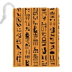 Egyptian Hieroglyphs Ancient Egypt Letters Papyrus Background Vector Old Egyptian Hieroglyph Writing Drawstring Pouch (4XL) Back