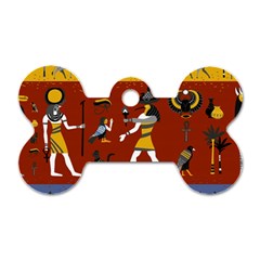 Ancient Egyptian Religion Seamless Pattern Dog Tag Bone (two Sides) by Hannah976