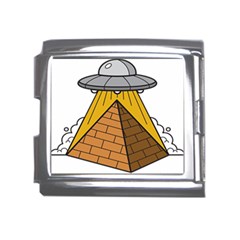 Unidentified Flying Object Ufo Under The Pyramid Mega Link Italian Charm (18mm) by Sarkoni