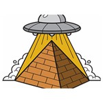 Unidentified Flying Object Ufo Under The Pyramid Two Sides Premium Plush Fleece Blanket (Extra Small) 40 x30  Blanket Back