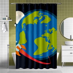 Spaceship Design Shower Curtain 48  X 72  (small)  by Bedest