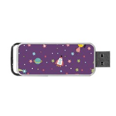 Space Travels Seamless Pattern Vector Cartoon Portable Usb Flash (two Sides) by Bedest