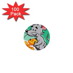 Mouse Cheese Tail Rat Mice Hole 1  Mini Buttons (100 Pack)  by Sarkoni