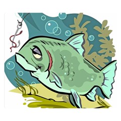 Fish Hook Worm Bait Water Hobby Premium Plush Fleece Blanket (small) by Sarkoni