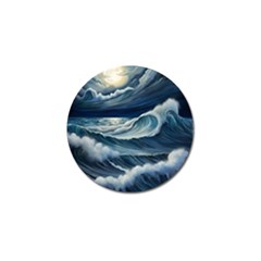 Waves Storm Sea Golf Ball Marker by Bedest