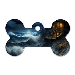 House Waves Storm Dog Tag Bone (two Sides) by Bedest