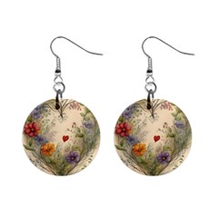 Heart Flowers Plant Mini Button Earrings by Bedest