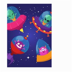Cartoon Funny Aliens With Ufo Duck Starry Sky Set Large Garden Flag (two Sides) by Ndabl3x