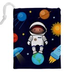 Boy Spaceman Space Rocket Ufo Planets Stars Drawstring Pouch (4XL) Back