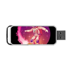 Astronaut Spacesuit Standing Surfboard Surfing Milky Way Stars Portable Usb Flash (one Side) by Ndabl3x