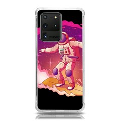 Astronaut Spacesuit Standing Surfboard Surfing Milky Way Stars Samsung Galaxy S20 Ultra 6 9 Inch Tpu Uv Case by Ndabl3x