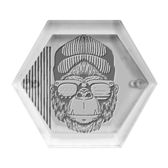 Gorilla Ape Zoo Mammal Usa Hexagon Wood Jewelry Box by Sarkoni