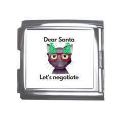 Cute Cat Glasses Christmas Tree Mega Link Italian Charm (18mm) by Sarkoni