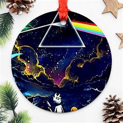 Trippy Kit Rick And Morty Galaxy Pink Floyd Ornament (round) by Bedest