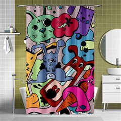 Graffiti Monster Street Theme Shower Curtain 48  X 72  (small)  by Bedest
