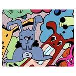 Graffiti Monster Street Theme Two Sides Premium Plush Fleece Blanket (Medium) 60 x50  Blanket Back