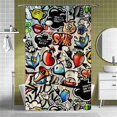 Art Book Gang Crazy Graffiti Supreme Work Shower Curtain 48  X 72  (small)  by Bedest
