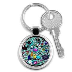 Graffiti Pop Art Crazy Retro Key Chain (round) by Bedest
