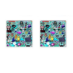 Graffiti Pop Art Crazy Retro Cufflinks (square) by Bedest