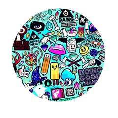 Graffiti Pop Art Crazy Retro Mini Round Pill Box by Bedest
