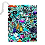 Graffiti Pop Art Crazy Retro Drawstring Pouch (4XL) Back