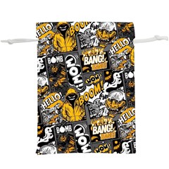 Boom Bang Art Crazy Drawing Graffiti Hello Retro Sayings Yellow Lightweight Drawstring Pouch (xl) by Bedest