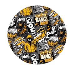 Boom Bang Art Crazy Drawing Graffiti Hello Retro Sayings Yellow Mini Round Pill Box (pack Of 3) by Bedest