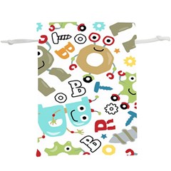 Seamless Pattern Vector With Funny Robots Cartoon Lightweight Drawstring Pouch (xl) by Hannah976