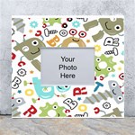 Seamless Pattern Vector With Funny Robots Cartoon White Wall Photo Frame 5  x 7  Front