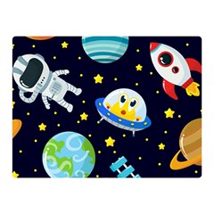 Space Seamless Pattern Illustration Two Sides Premium Plush Fleece Blanket (mini) by Hannah976