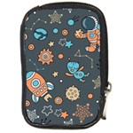 Space Seamless Pattern Art Compact Camera Leather Case Front