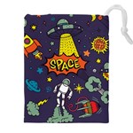 Vector Flat Space Design Background Drawstring Pouch (4XL) Front