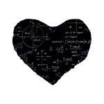 Mathematical Seamless Pattern With Geometric Shapes Formulas Standard 16  Premium Flano Heart Shape Cushions Front