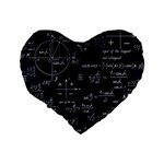 Mathematical Seamless Pattern With Geometric Shapes Formulas Standard 16  Premium Flano Heart Shape Cushions Back